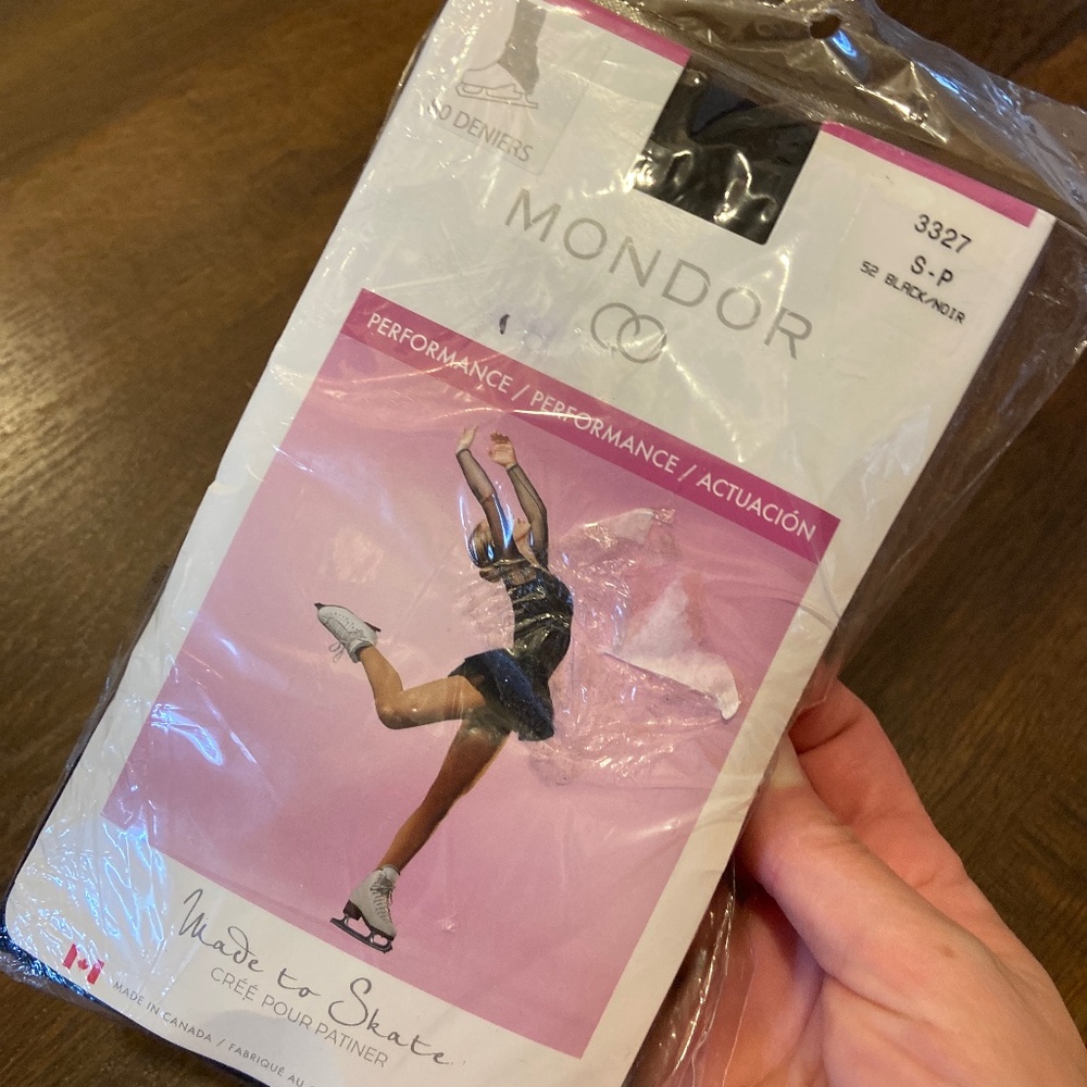 New  MONDOR DANCE PERFORMANCE TIGHTS BLACK SHAPEWEAR NYLONS PANTYHOSE S